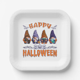 Halloween Gnomes Paper Plate