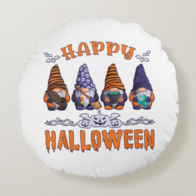 Halloween Gnomes Round Cushion (Front)