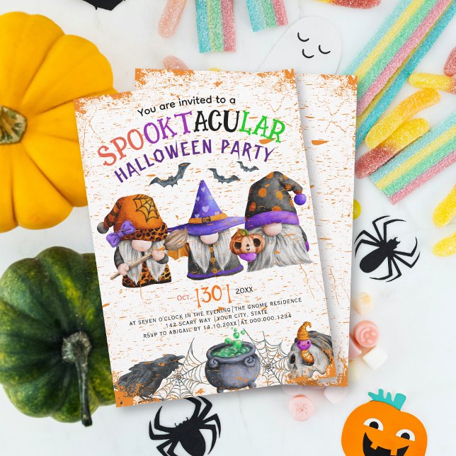 Halloween gnomes spooktacular Halloween party Invitation (Creator Uploaded)