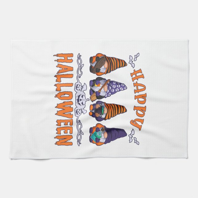 Halloween Gnomes Tea Towel (Horizontal)