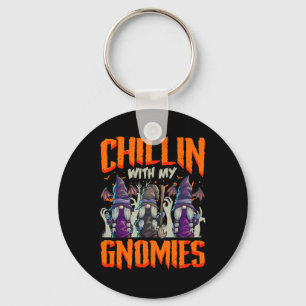 Halloween Gnomes Witch Chillin With My Gnomies  Key Ring