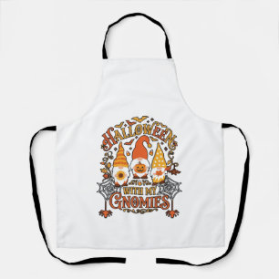 Halloween Gnomies Pumpkin Spider Web Bats_1 Apron