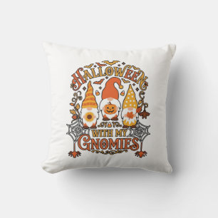 Halloween Gnomies Pumpkin Spider Web Bats_1 Cushion