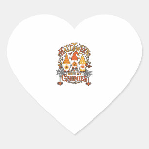Halloween Gnomies Pumpkin Spider Web Bats_1 Heart Sticker