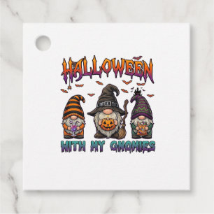 Halloween Gnomies Three Gnomes Witch Hat Pumpkin_1 Favour Tags