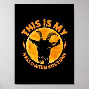 Halloween Goat Costumes Funny Goat Farming Farmer Poster
