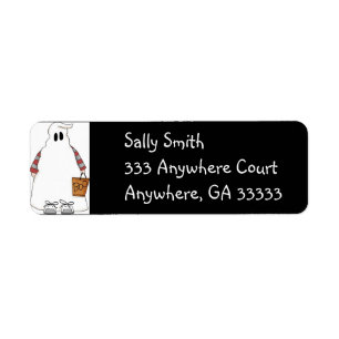 Halloween gobblin return address label