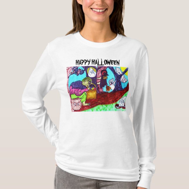 HALLOWEEN GOBLIN AND WITCH shirt (Front)