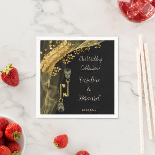 Halloween Gold Nuggets & Spooky Skull Keys    Napkin