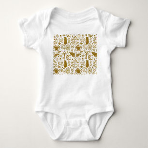 Halloween golden ink, seamless silhouette pattern. baby bodysuit