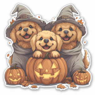 Halloween Golden Retriever Dogs Jack O Lantern