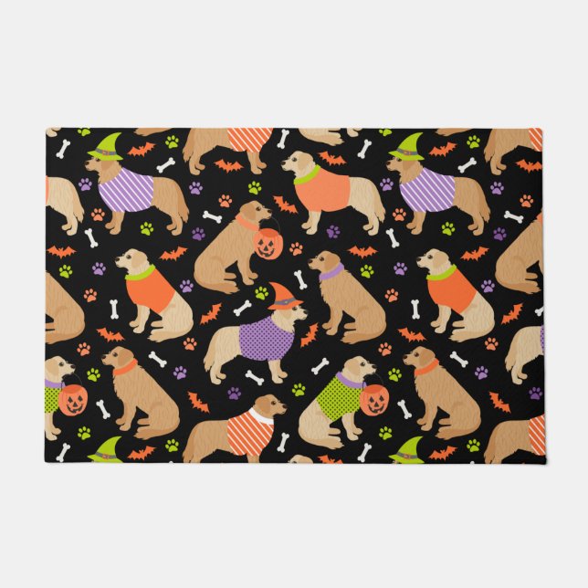 Halloween Golden Retriever Doormat (Front)