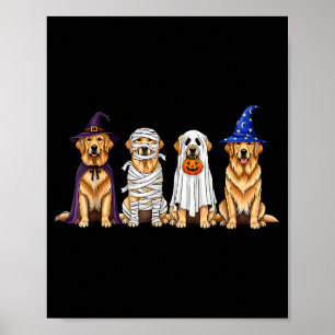 Halloween Golden Retriever Ghost Soky Dog Lovers D Poster