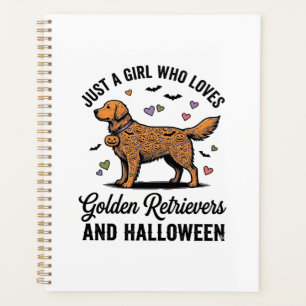 Halloween Golden Retriever Girl Dog Mum Vintage Ar Planner