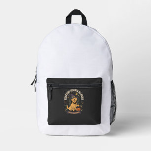 Halloween Golden Retriever Pumpkin Mischief Printed Backpack