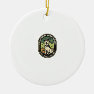 Halloween Golden Retriever Spooky Night Club Ceramic Ornament