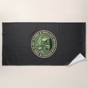 Halloween Golden Retriever This is my Scary_1 Beach Towel