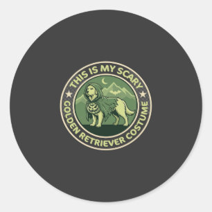 Halloween Golden Retriever This is my Scary_1 Classic Round Sticker