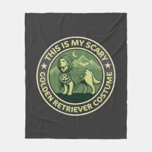 Halloween Golden Retriever This is my Scary_1 Fleece Blanket