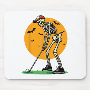 Halloween Golf Skeleton Golfer Funny Halloween Gol Mouse Pad