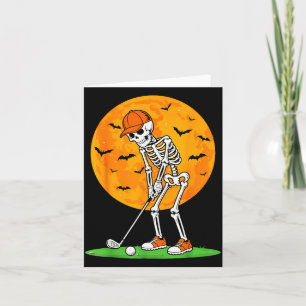Halloween Golf Skeleton Soky Golfer Halloween Golf Card