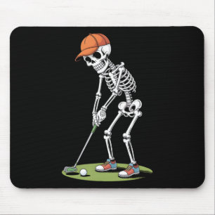 Halloween Golfer Golf Player Skeleton Golf Funny M Mouse Pad