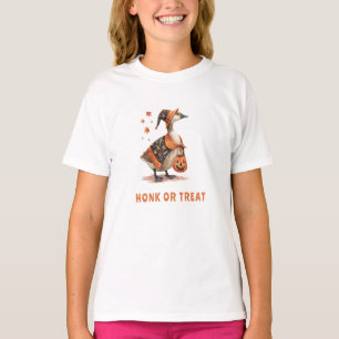 Halloween Goose Honk or Treat Girl T-Shirt