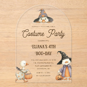 Halloween Goose Kids Birthday Costume Party  Acrylic Invitations