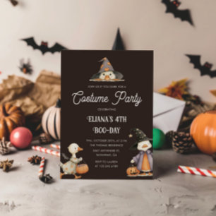 Halloween Goose Kids Birthday Costume Party Invitation