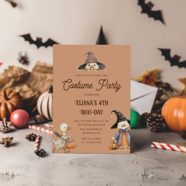 Halloween Goose Kids Birthday Costume Party  Invitation (Creator Uploaded)