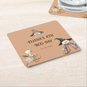 Halloween Goose Kids Birthday Costume Party Square Paper Coaster