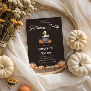 Halloween Goose Kids Birthday Pumpkin Decorating Invitation