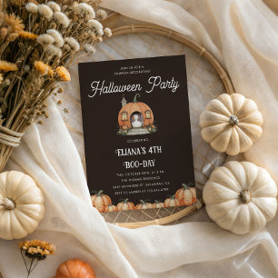 Halloween Goose Kids Birthday Pumpkin Decorating Invitation