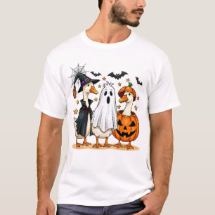 Halloween Goose Pumpkin Boo Ghost Goose Vintage T-Shirt