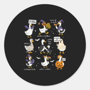 Halloween Goose Subtle Resist Trump Liberal Femini Classic Round Sticker