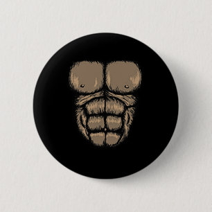 Halloween Gorilla Chest Costume Cute Monkey Muscle 6 Cm Round Badge