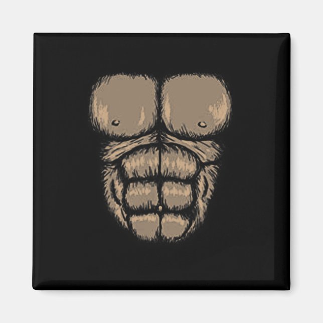 Halloween Gorilla Chest Costume Cute Monkey Muscle Magnet (Front)