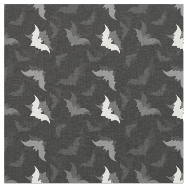halloween goth black bats fabric (Close Up)