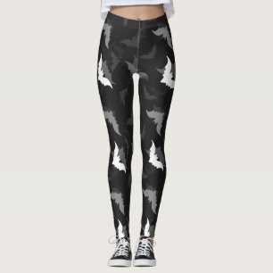 halloween goth black bats leggings