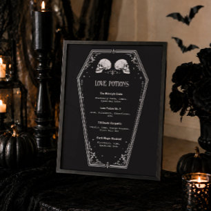 Halloween Goth Bridal Shower Drink Menu  Poster
