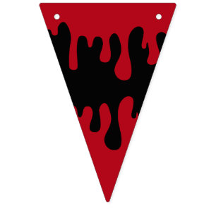 Halloween Goth Red Black Dripping Blood Pattern Bunting