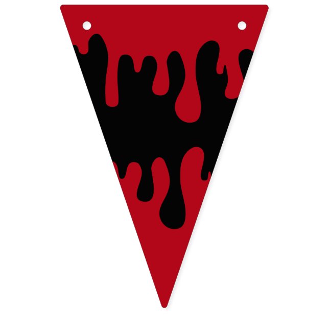 Halloween Goth Red Black Dripping Blood Pattern Bunting (First Flag)