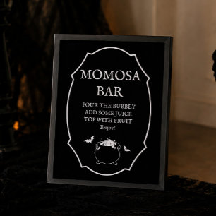 Halloween Gothic Baby Shower Momosa Bar Poster