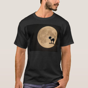 Halloween gothic black cat with full moon T-Shirt
