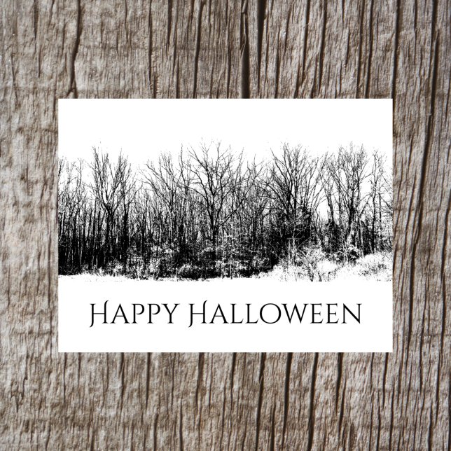 Halloween Gothic Black White Creepy Holiday  Postcard (Creator Uploaded)