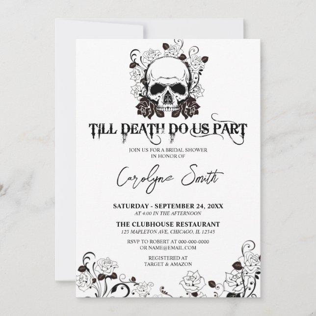 Halloween Gothic Bridal Shower Invitation (Front)