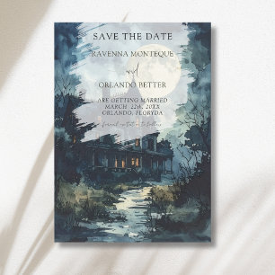 Halloween Gothic Castle Moon Wedding Save The Date