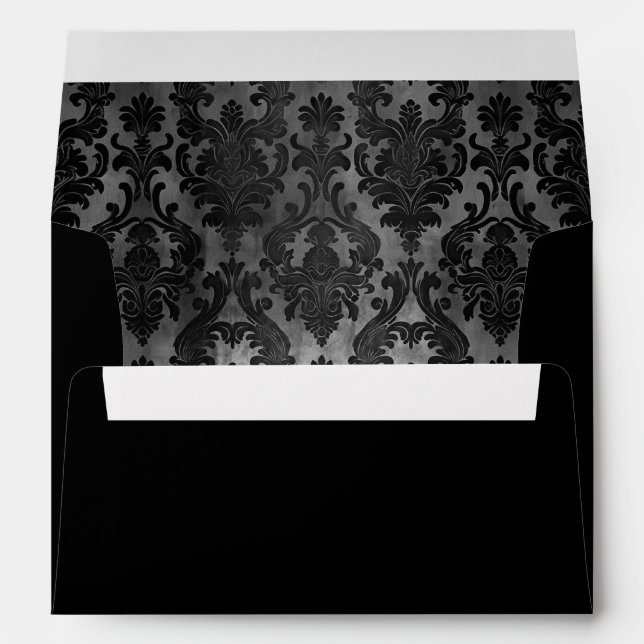Halloween Gothic Damask Return Address Envelope (Back (Bottom))