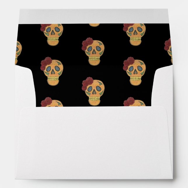 Halloween Gothic Day of the Dead Sugar Skulls Envelope (Back (Bottom))