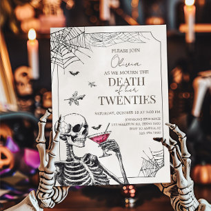 Halloween Gothic Death to my Twenties Birthday  Invitation